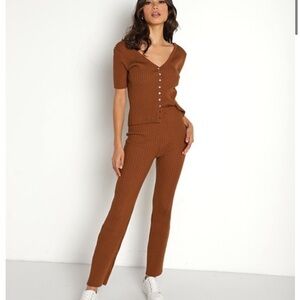 Callahan Trish Rib Knit Pant Root Beer XS